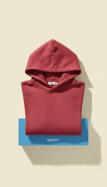 Crimson Cotton-Blend Pullover Hoodie