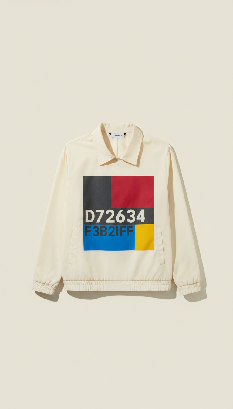 Vanilla Lightweight Jacket With Graphic Panel